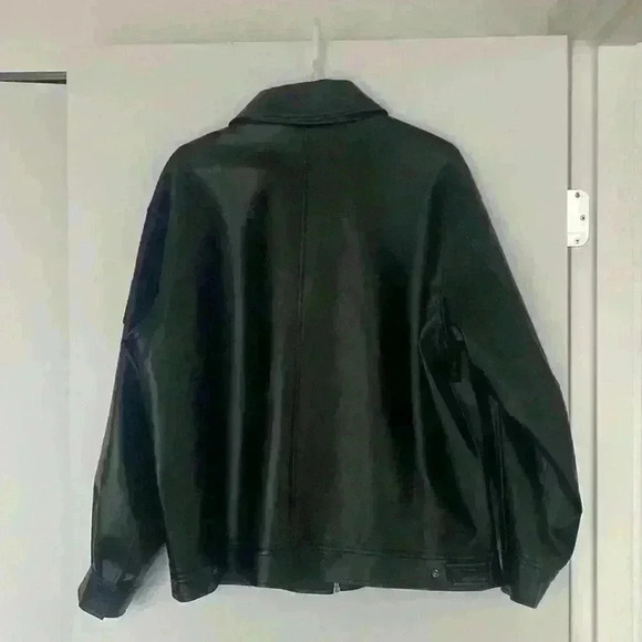 LifeWork Faux Leather Oversized Jacket, full length size L. - Picture 10 of 10
